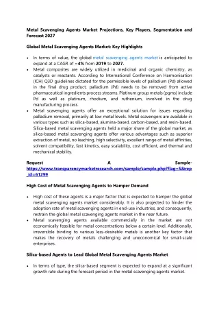 metal scavenging agents market projections