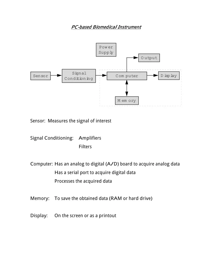 pc based biomedical instrument