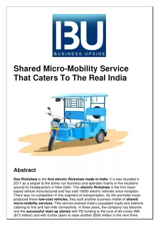 shared micro mobility service that caters