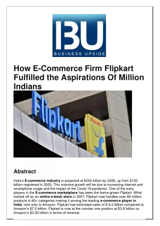 how e commerce firm flipkart fulfilled