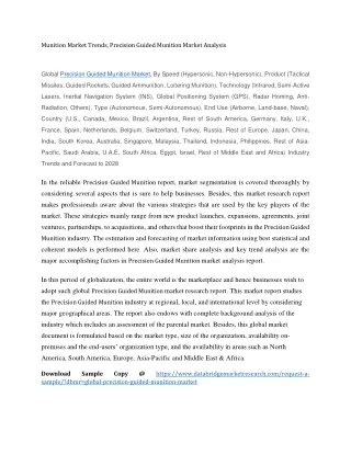 munition market trends precision guided munition