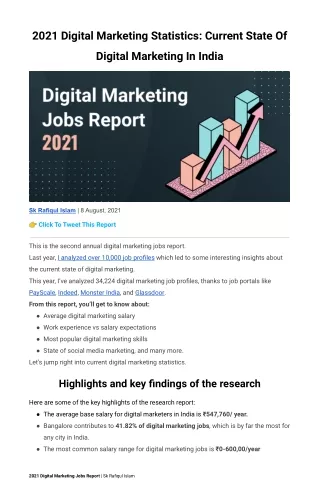 2021 Digital Marketing Statistics: Current State Of Digital Marketing In India