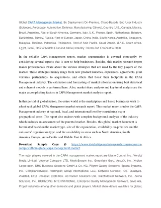 global capa management market by deployment