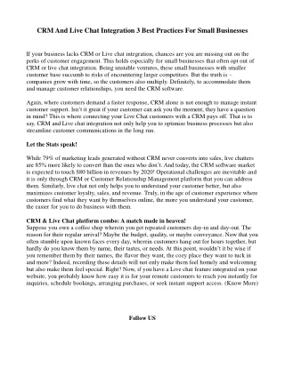 crm and live chat integration 3 best practices
