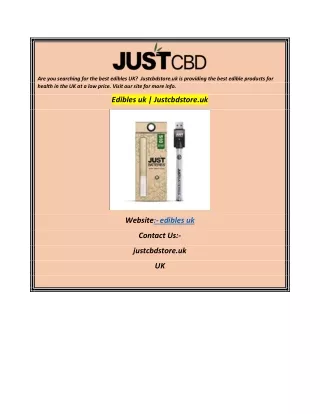 Edibles uk  Justcbdstore.uk