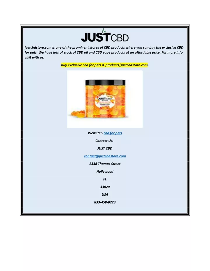 justcbdstore com is one of the prominent stores