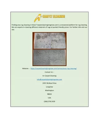 Area Rug Cleaning in Kelso