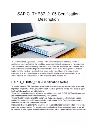 sap c thr87 2105 certification description