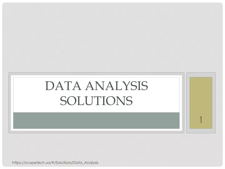 data analysis solutions