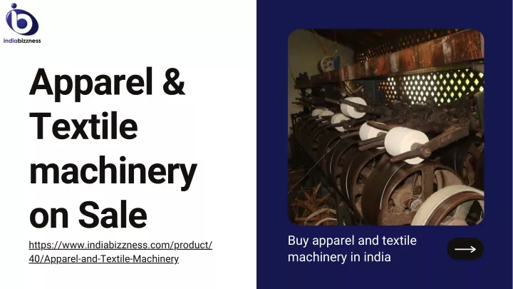 apparel textile machinery on sale