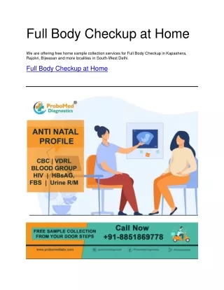 Full Body Checkup at Home