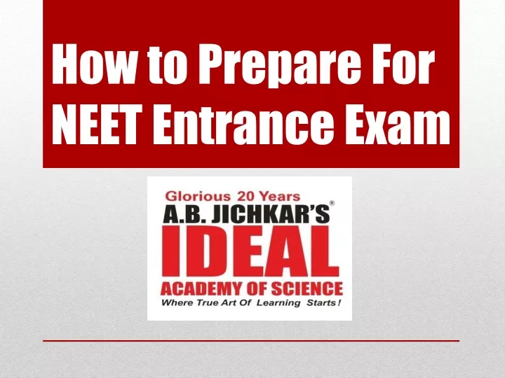 how to prepare for neet entrance exam