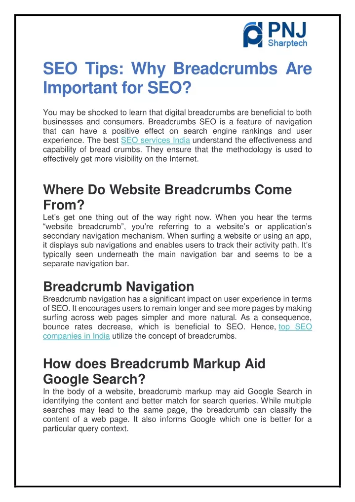 seo tips why breadcrumbs are important for seo