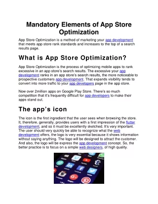 mandatory elements of app store optimization