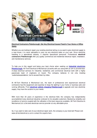 Electrical Contractors Peterborough (www.all-techelectrical.co.uk)