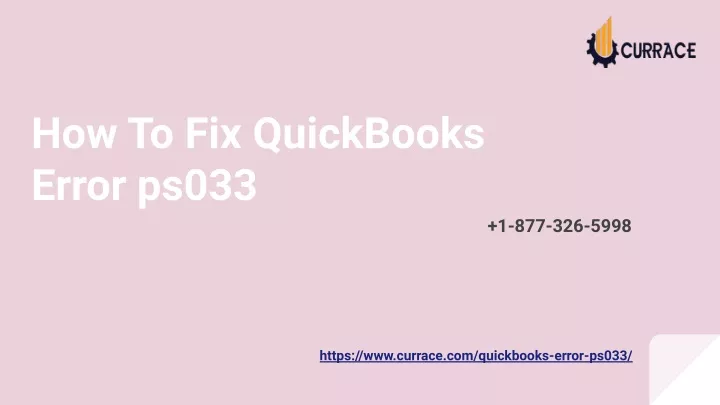 how to fix quickbooks error ps033