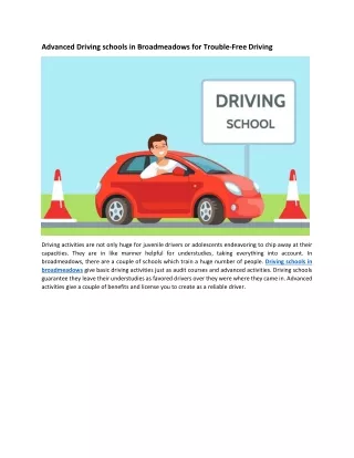Advanced Driving schools in Broadmeadows for Trouble