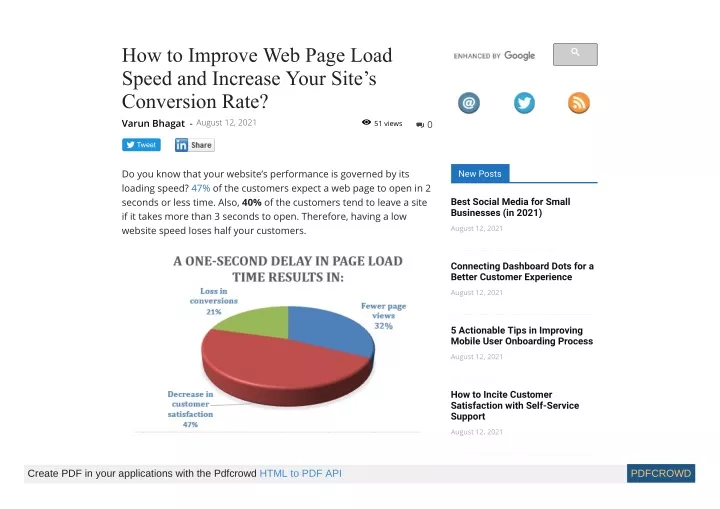 how to improve web page load speed and increase