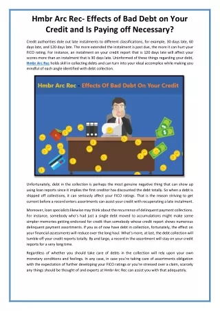 hmbr arc rec effects of bad debt on your credit