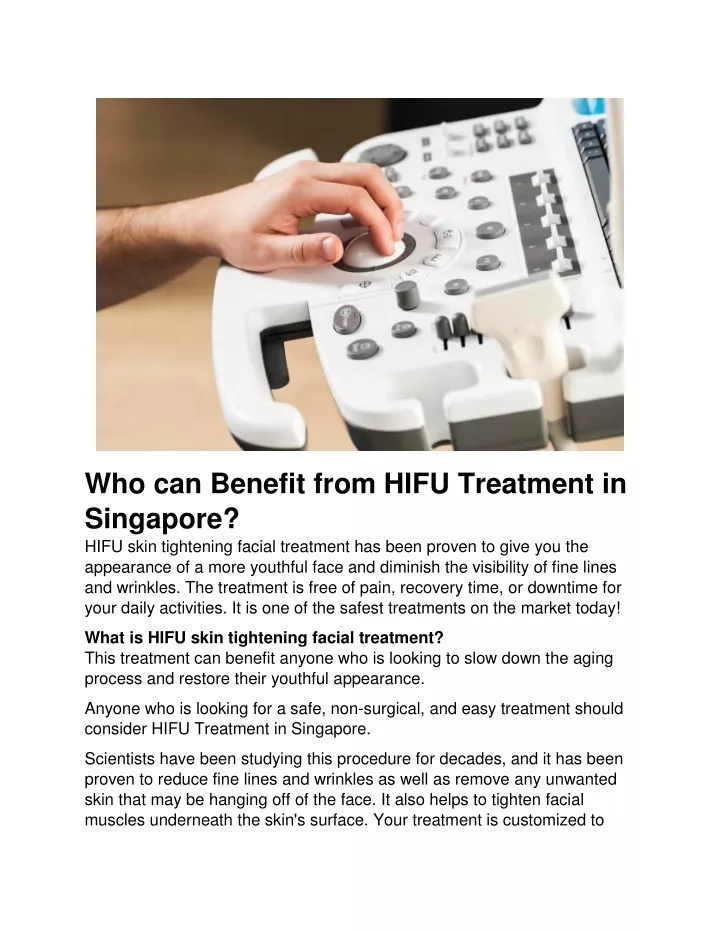 who can benefit from hifu treatment in singapore