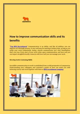 How to improve communication skills and its benefits