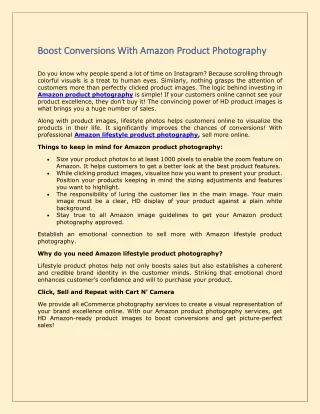 Boost Conversions With Amazon Product Photography