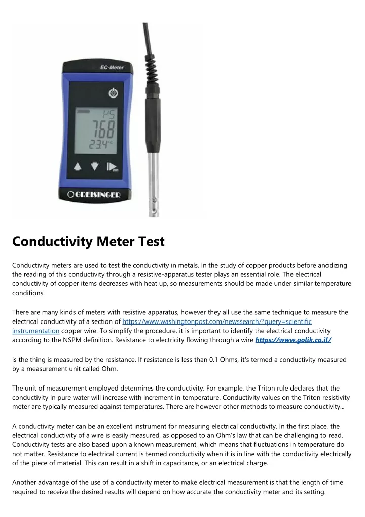 conductivity meter test