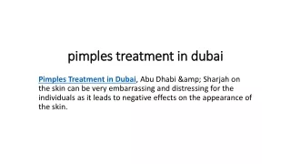 pimples treatment in dubai
