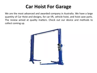 car hoist for garage