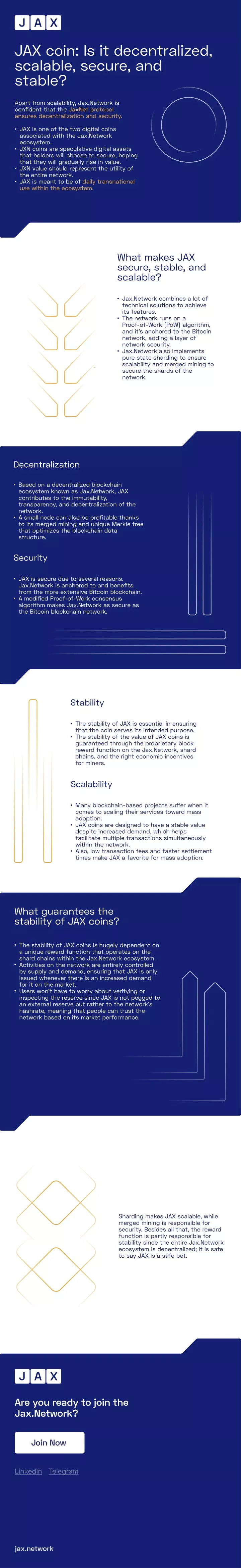 jax coin is it decentralized scalable secure