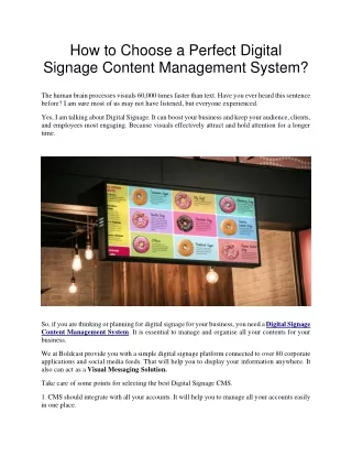 How to Choose a Perfect Digital Signage Content Management System?