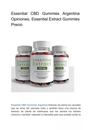 Essential CBD Gummies Argentina Opiniones, Essential Extract Gummies Precio