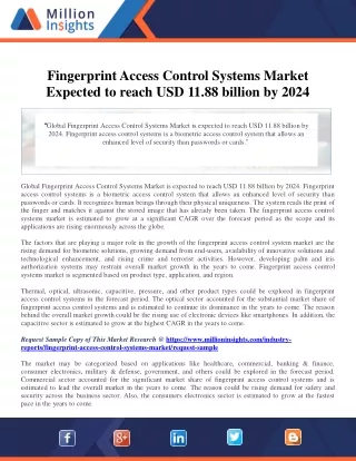 Fingerprint Access Control Systems Market  Expected to reach USD 11.88 billion b