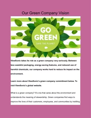 Our Green Company Vision