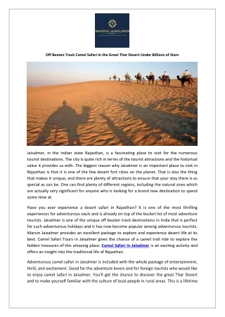 Off Beaten Track Camel Safari in the Great Thar Desert Under Billions of Stars-converted