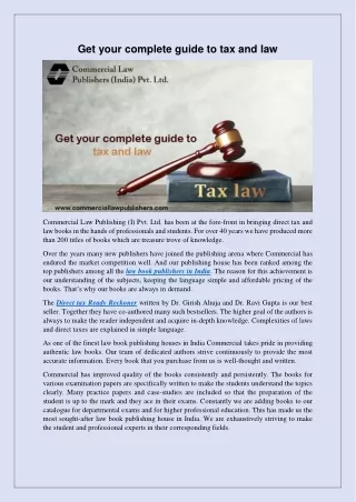 get your complete guide to tax and law