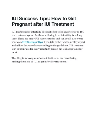 iui success tips how to get pregnant after