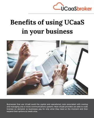 Benefits of using UCaaS in your business