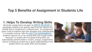 Top 5 Benefits of Assignment in Students Life