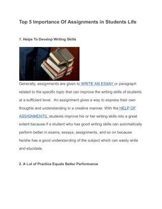 Top 5 Benefits of Assignment In Students Life