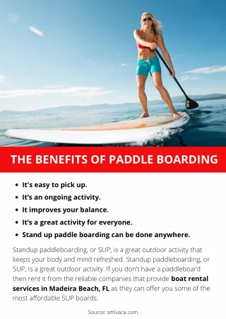 THE BENEFITS OF PADDLE BOARDING