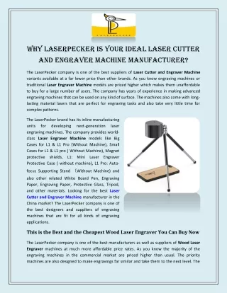 Why LaserPecker is Your Ideal Laser Cutter and Engraver Machine Manufacturer?