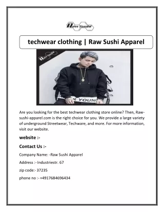 techwear clothing | Raw Sushi Apparel