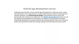 android app development service