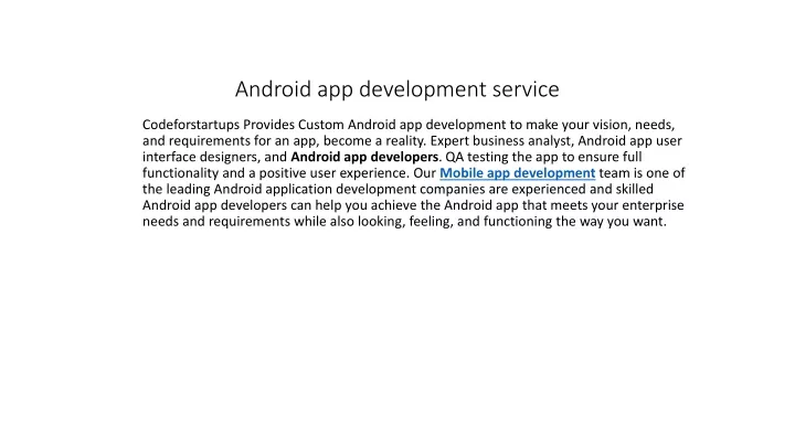 android app development service