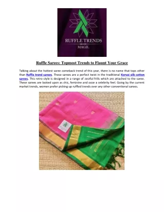 Ruffle Sarees Topmost Trends to Flaunt Your Grace