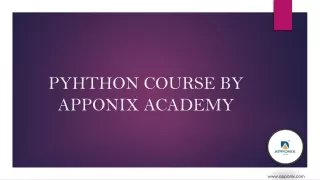 PYHTHON COURSE BY APPONIX ACADEMY