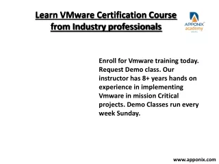 VM  ware course Apponix