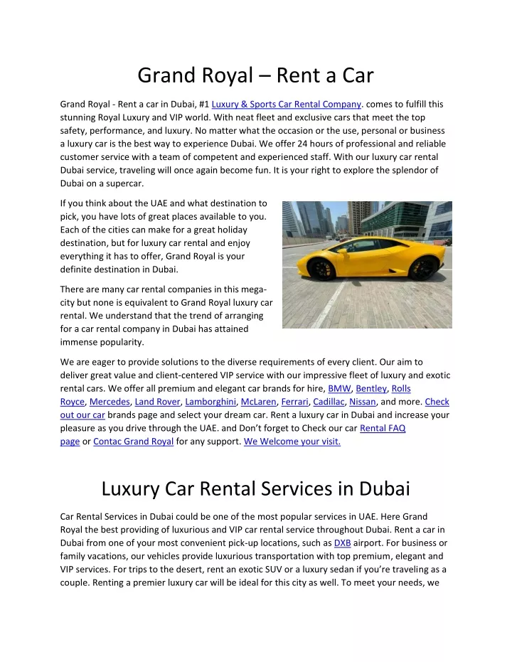 grand royal rent a car