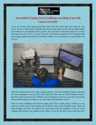 Accredited Typing Test Certificate can Help You with Career Growth!